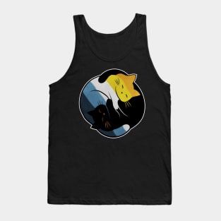 Aroace Yin Yang Cats Tank Top